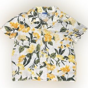 Infant linen blend floral shirt sleeve button down by Old Navy size 3-6 months